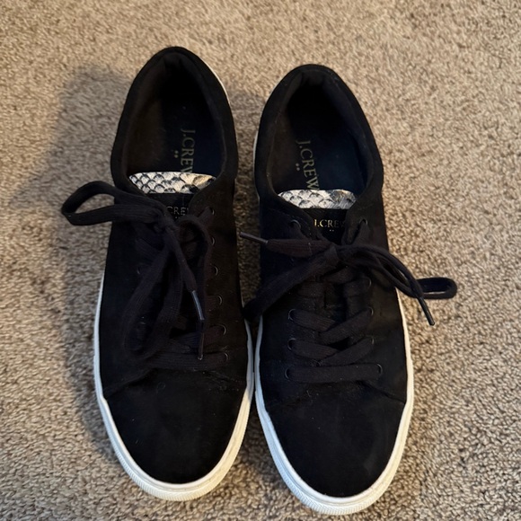 J. Crew Road Trip Faux-Suede Sneakers with Snake Trim AZ952 Size 8 Black Gray - Picture 4 of 9